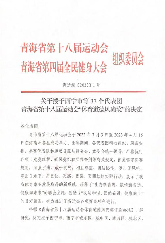 省物產(chǎn)集團榮獲省第十八屆運動會&ldquo;體育道德風(fēng)尚獎&rdquo;