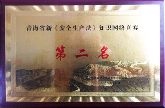 熱列祝賀青海物產榮獲全省新&ldquo;安全生產法&rdquo; 知識網(wǎng)絡競賽活動第二名